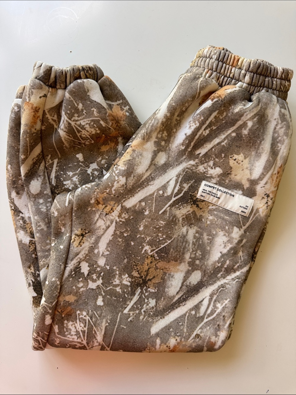 Comfort Collection Men's Tie-Dye Jogger Pants - Brown/Beige